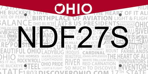 NDF27S Ohio License Plate