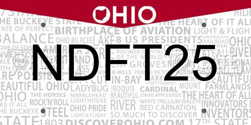 NDFT25 Ohio License Plate