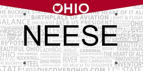 NEESE Ohio License Plate