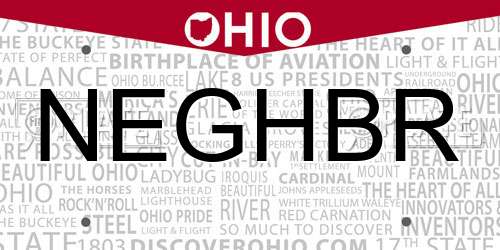 NEGHBR Ohio License Plate