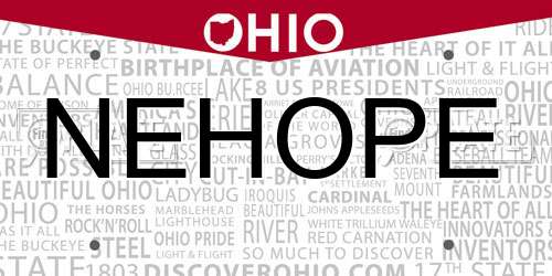 NEHOPE Ohio License Plate