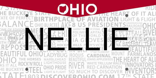 NELLIE Ohio License Plate