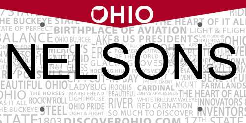NELSONS Ohio License Plate