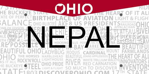 NEPAL Ohio License Plate