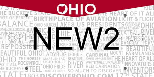 NEW2 Ohio License Plate