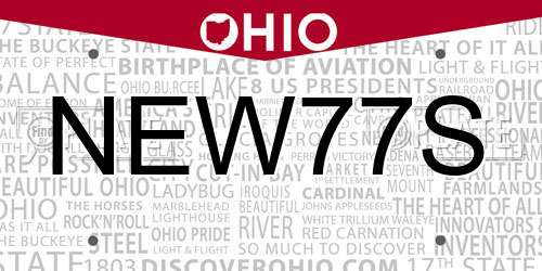 NEW77S Ohio License Plate