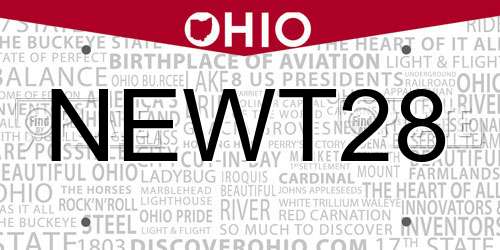 NEWT28 Ohio License Plate
