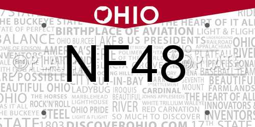 NF48 Ohio License Plate