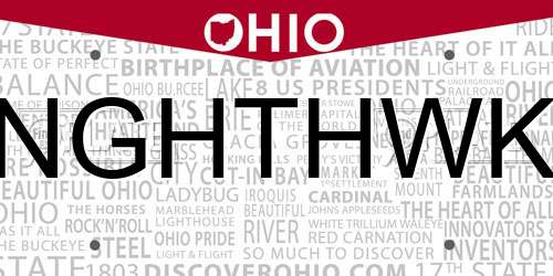 NGHTHWK Ohio License Plate