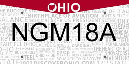 NGM18A Ohio License Plate