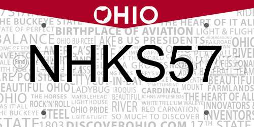 NHKS57 Ohio License Plate