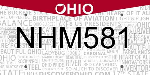 NHM581 Ohio License Plate