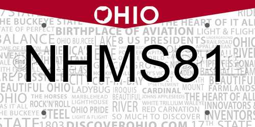 NHMS81 Ohio License Plate