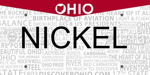 NICKEL Ohio License Plate