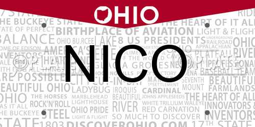 NICO Ohio License Plate