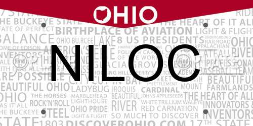 NILOC Ohio License Plate