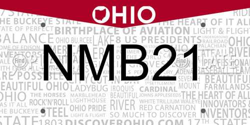 NMB21 Ohio License Plate