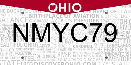 NMYC79 Ohio License Plate