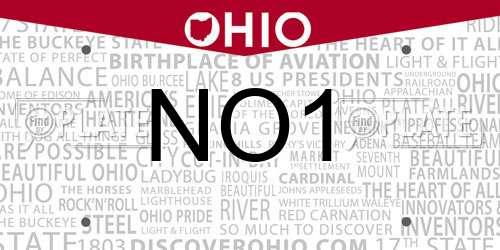 NO1 Ohio License Plate