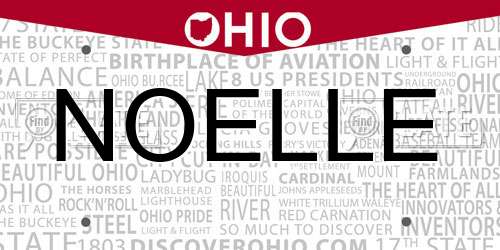 NOELLE Ohio License Plate