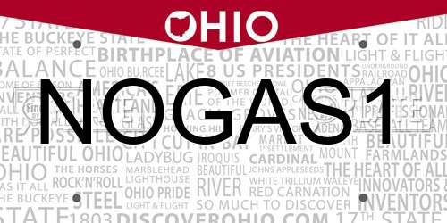 NOGAS1 Ohio License Plate