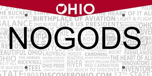 NOGODS Ohio License Plate