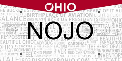 NOJO Ohio License Plate