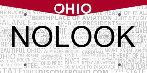 NOLOOK Ohio License Plate