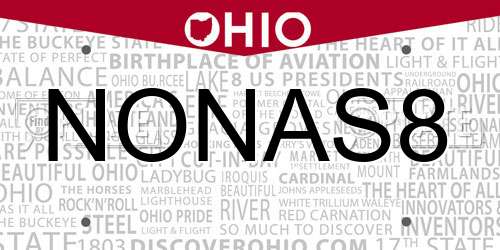 NONAS8 Ohio License Plate