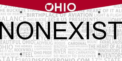 NONEXIST Ohio License Plate