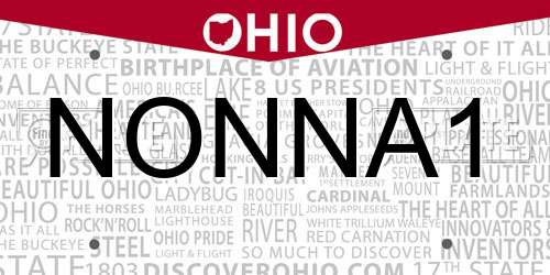 NONNA1 Ohio License Plate