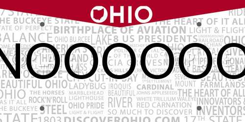 NOOOOOO Ohio License Plate