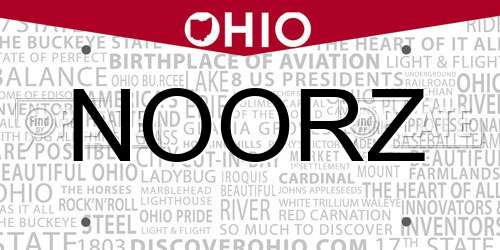 NOORZ Ohio License Plate