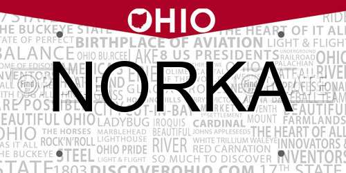NORKA Ohio License Plate
