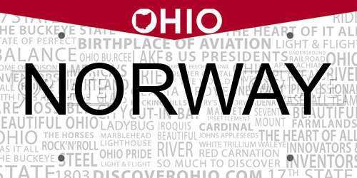NORWAY Ohio License Plate