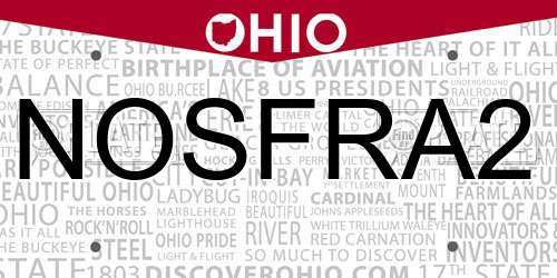 NOSFRA2 Ohio License Plate