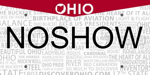 NOSHOW Ohio License Plate