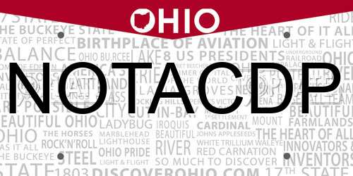 NOTACDP Ohio License Plate