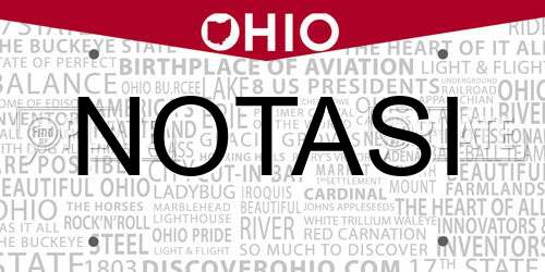 NOTASI Ohio License Plate
