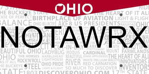 NOTAWRX Ohio License Plate