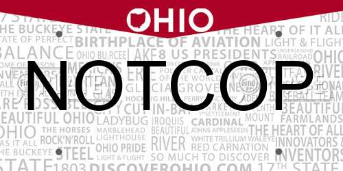 NOTCOP Ohio License Plate
