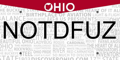 NOTDFUZ Ohio License Plate