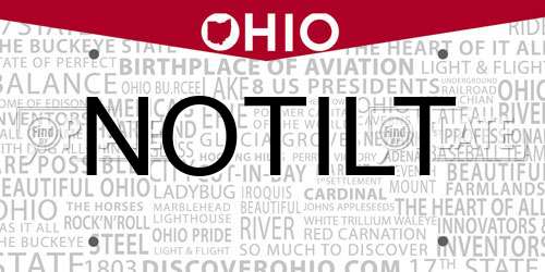 NOTILT Ohio License Plate