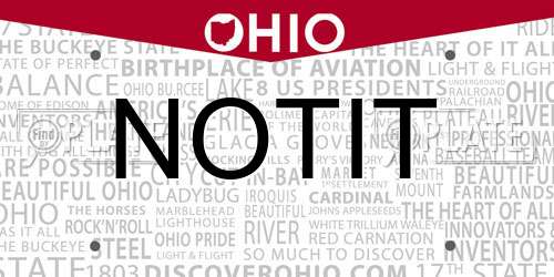 NOTIT Ohio License Plate