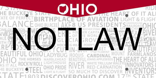 NOTLAW Ohio License Plate