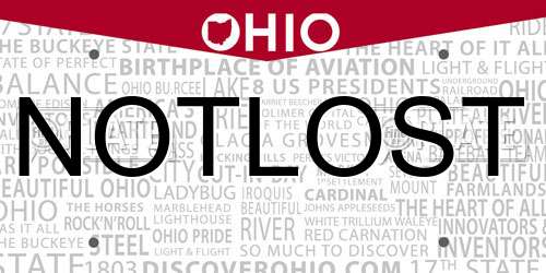 NOTLOST Ohio License Plate