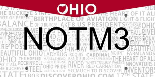 NOTM3 Ohio License Plate