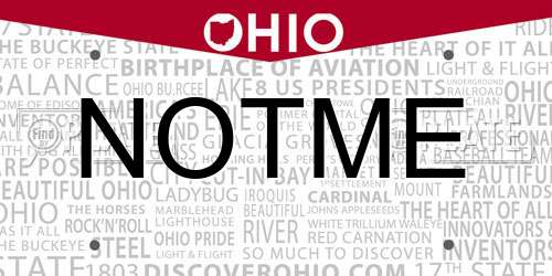 NOTME Ohio License Plate