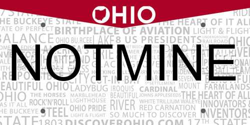 NOTMINE Ohio License Plate