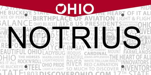 NOTRIUS Ohio License Plate